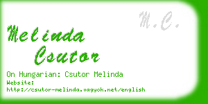 melinda csutor business card